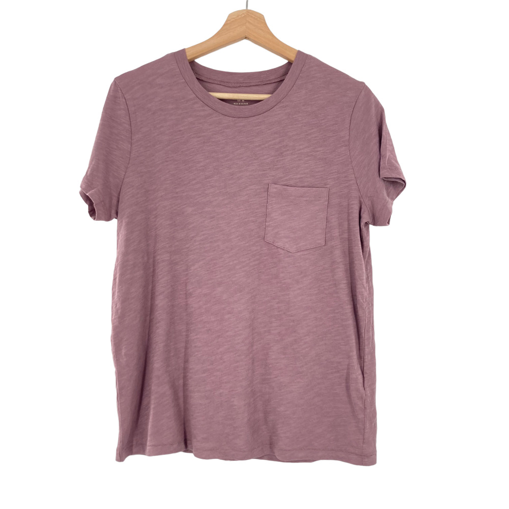 Madewell Pocket Tee Crew Short Sleeve Fig Purple 100% Cotton